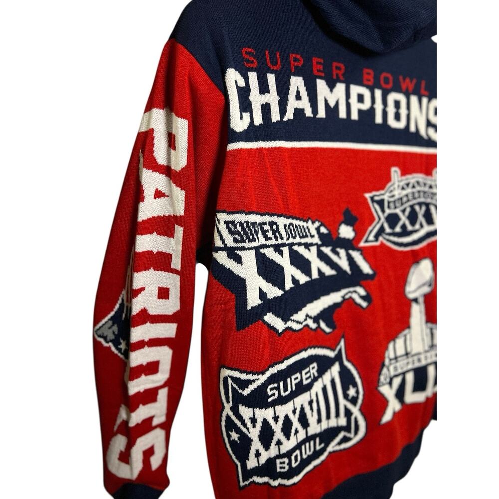 NFL New England Patriots 4x Champions M Commemorative Hoodie Sweater NEW - Picture 6 of 13